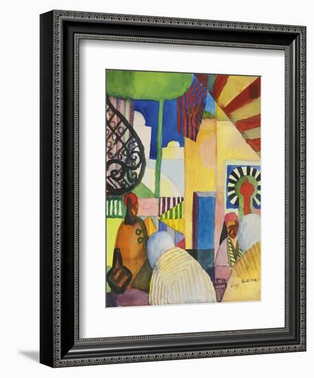 In the Bazaar, 1914-August Macke-Framed Giclee Print