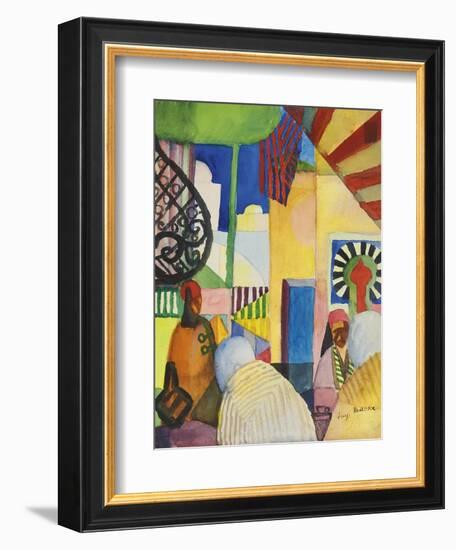 In the Bazaar, 1914-August Macke-Framed Giclee Print