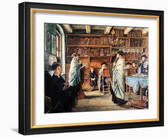 In the Beth Hamidrash-Isidor Kaufmann-Framed Art Print