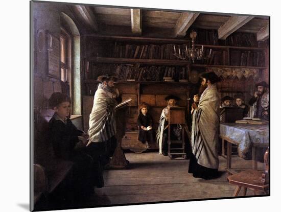 In the Beth Hamidrash-Isidor Kaufmann-Mounted Art Print