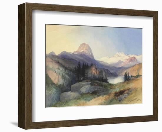 In the Big Horn Mountains, Wyoming-Thomas Moran-Framed Art Print