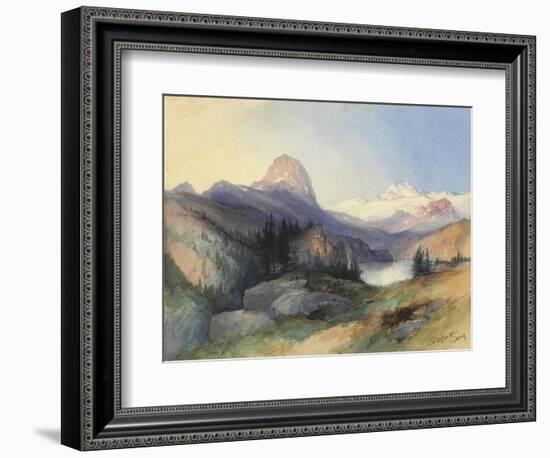 In the Big Horn Mountains, Wyoming-Thomas Moran-Framed Art Print