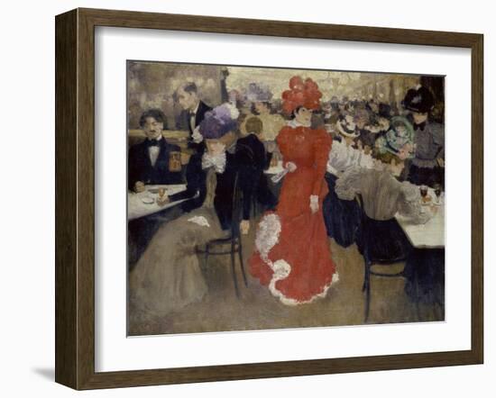 In the Café D'Harcourt at Paris-Henri Jacques Edouard Evenepoel-Framed Giclee Print