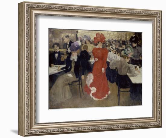 In the Café D'Harcourt at Paris-Henri Jacques Edouard Evenepoel-Framed Giclee Print