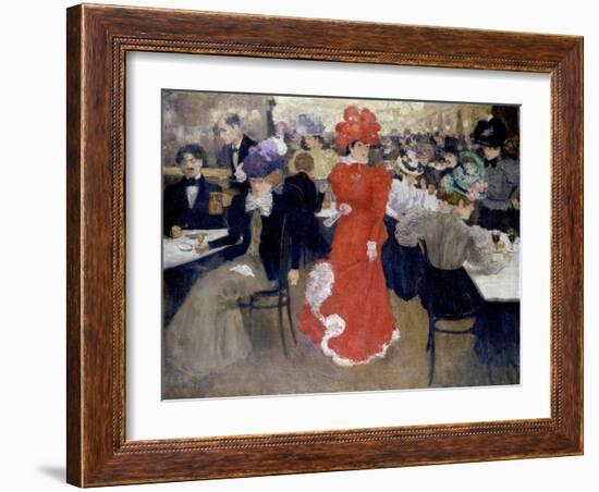In the Café D'harcourt in Paris, 1897 (Oil on Canvas)-Henri Jacques Edouard Evenepoel-Framed Giclee Print