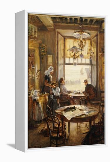 In the Cafe-Lieven Herremans-Framed Premier Image Canvas