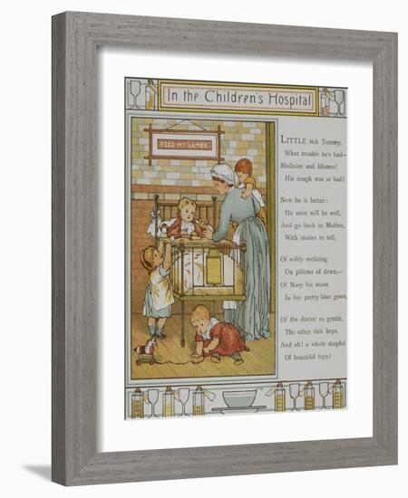 In the Children's Hospital. a Nurse Attending a Sick Child. Illustration From London Town'-Thomas Crane-Framed Giclee Print