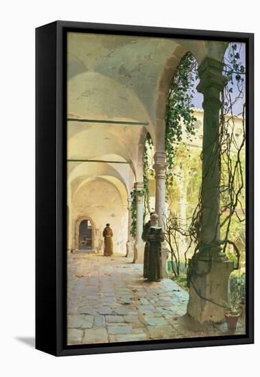 In the Cloisters of Santa Maria Jesus Monastery, in Taormina, 1885-Peder Mork Monsted-Framed Premier Image Canvas