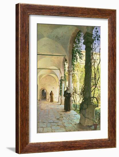 In the Cloisters of Santa Maria Jesus Monastery, in Taormina, 1885-Peder Mork Monsted-Framed Giclee Print