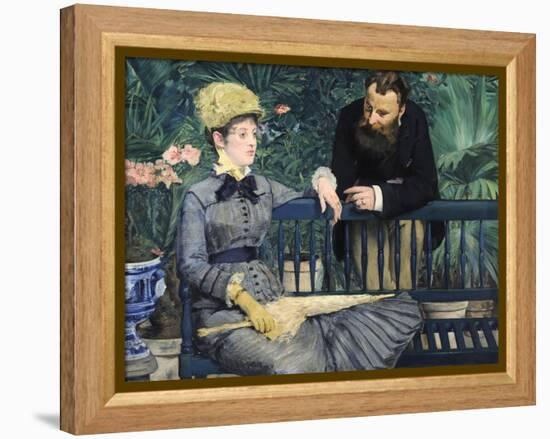 In the Conservatory-Edouard Manet-Framed Premier Image Canvas