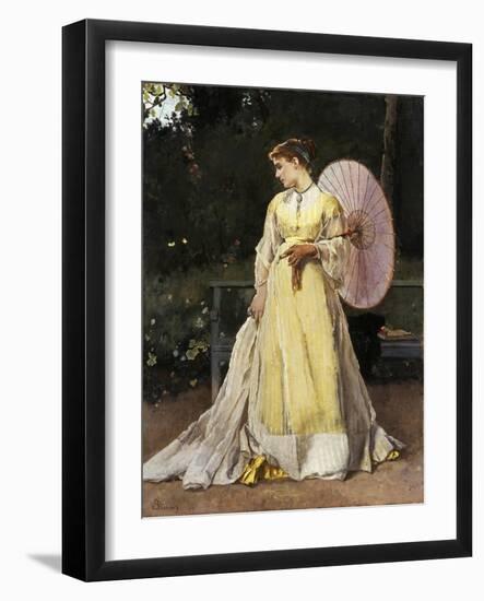 In the Countryside (Lady with Umbrella)-Alfred Emile Léopold Stevens-Framed Giclee Print