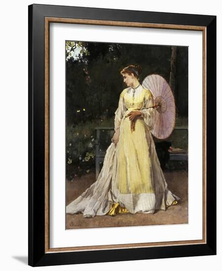 In the Countryside (Lady with Umbrella)-Alfred Emile Léopold Stevens-Framed Giclee Print