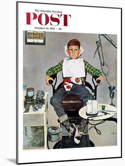 "In the Dentist's Chair" Saturday Evening Post Cover, October 19, 1957-Kurt Ard-Mounted Giclee Print