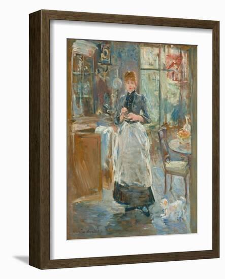 In the Dining Room, 1886 (Oil on Canvas)-Berthe Morisot-Framed Giclee Print