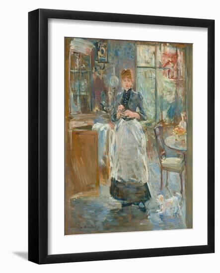 In the Dining Room, 1886 (Oil on Canvas)-Berthe Morisot-Framed Giclee Print