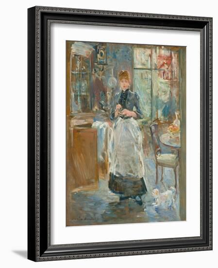 In the Dining Room, 1886 (Oil on Canvas)-Berthe Morisot-Framed Giclee Print