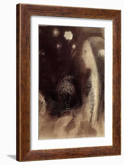 In the Dream Engraving by Odilon Redon (1840-1916) 1879 Paris, Private Collection-Odilon Redon-Framed Giclee Print