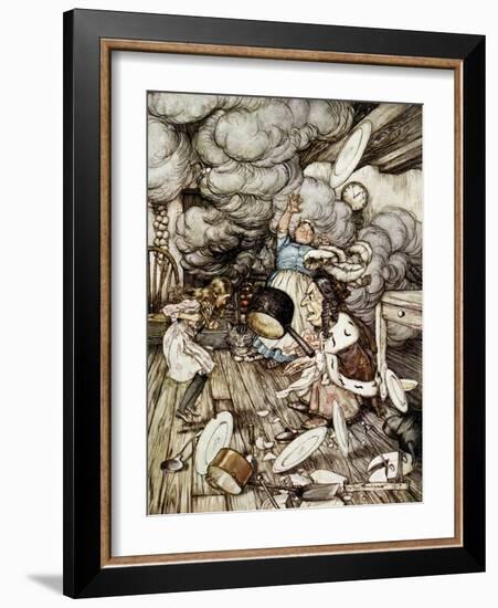 In the Duchess's Kitchen, Illustration to 'Alice's Adventures in Wonderland' by Lewis Carroll-Arthur Rackham-Framed Giclee Print