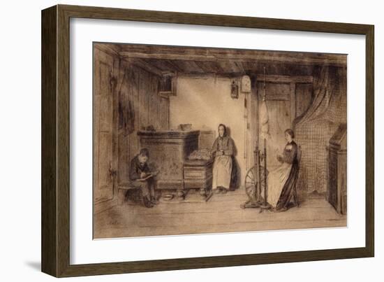 In the Farmhouse Parlour-Albert Anker-Framed Giclee Print
