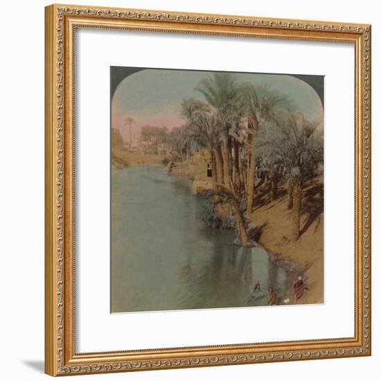 'In the Fayum, the richest Oasis in Egypt on Bahr Yussef (River Joseph), to the Nile', 1902-Elmer Underwood-Framed Photographic Print