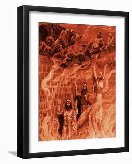 In the fiery furnace by J James Tissot - Bible-James Jacques Joseph Tissot-Framed Giclee Print