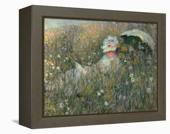 In the Flowering Meadow (Dans La Prairie), 1876-Claude Monet-Framed Premier Image Canvas