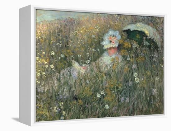 In the Flowering Meadow (Dans La Prairie), 1876-Claude Monet-Framed Premier Image Canvas