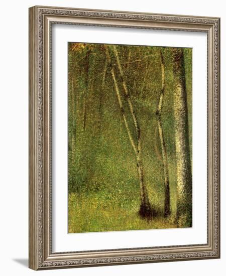 In the Forest at Pontaubert-Georges Seurat-Framed Giclee Print