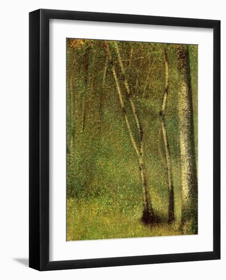 In the Forest at Pontaubert-Georges Seurat-Framed Giclee Print