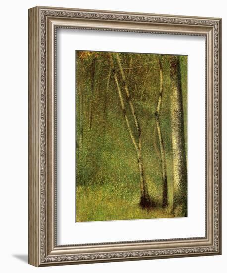 In the Forest at Pontaubert-Georges Seurat-Framed Giclee Print