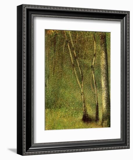 In the Forest at Pontaubert-Georges Seurat-Framed Giclee Print