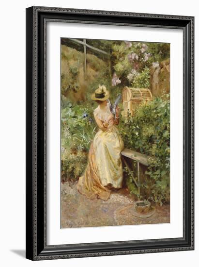 In the Garden, 1892 (Oil on Canvas)-Robert Payton Reid-Framed Giclee Print