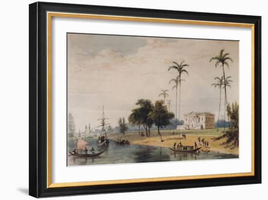 'In the Garden House Reach, Calcutta', c1786-1791, (1935)-William Daniell-Framed Giclee Print