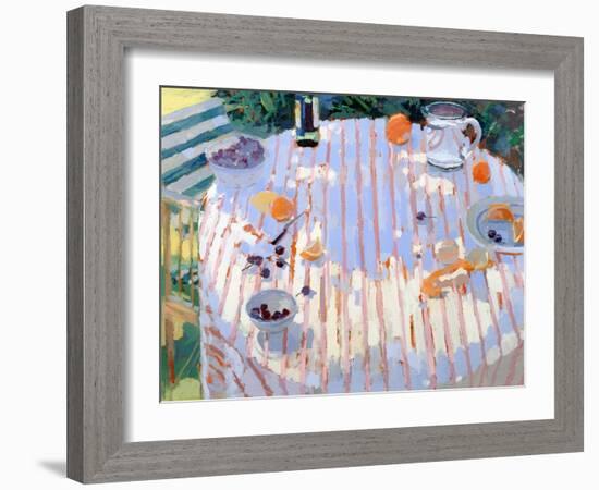 In the Garden, Table with Oranges-Sarah Butterfield-Framed Giclee Print