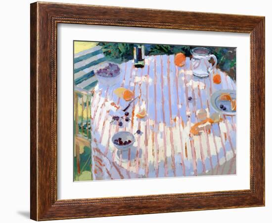 In the Garden, Table with Oranges-Sarah Butterfield-Framed Giclee Print