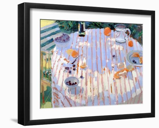 In the Garden, Table with Oranges-Sarah Butterfield-Framed Giclee Print