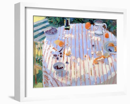 In the Garden, Table with Oranges-Sarah Butterfield-Framed Giclee Print