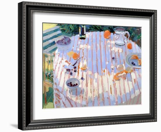 In the Garden, Table with Oranges-Sarah Butterfield-Framed Giclee Print