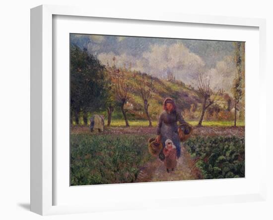 In the Garden-Camille Pissarro-Framed Giclee Print