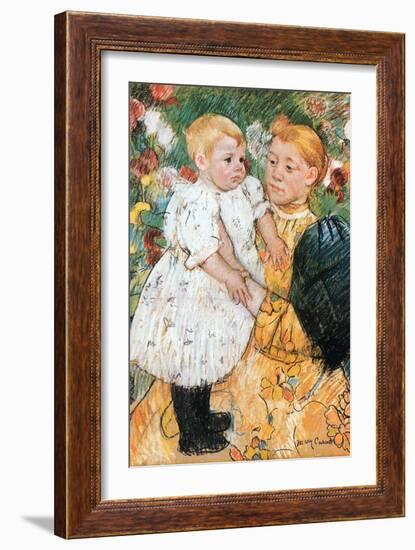 In The Garden-Mary Cassatt-Framed Art Print