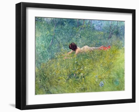 In the Grass (I Groengraset), 1902-Carl Larsson-Framed Giclee Print