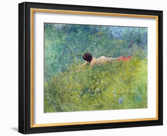 In the Grass (I Groengraset), 1902-Carl Larsson-Framed Giclee Print