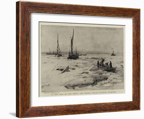 In the Grip of the Frost, the Medway Below Chatham Dockyard-William Lionel Wyllie-Framed Giclee Print