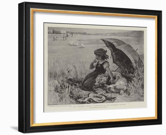 In the Harvest Field, Guardians of the Luncheon Basket-Frederick Morgan-Framed Giclee Print