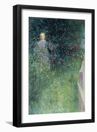 In the Hawthorn Hedge-Carl Larsson-Framed Giclee Print