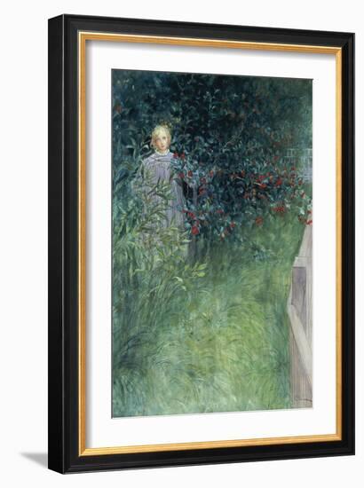 In the Hawthorn Hedge-Carl Larsson-Framed Giclee Print