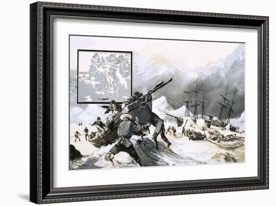 In the Ice For over Two Years, John Franklin's Men Abandoned Their Ship and Set Out on Foot-Gerry Wood-Framed Giclee Print