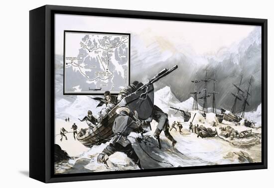 In the Ice For over Two Years, John Franklin's Men Abandoned Their Ship and Set Out on Foot-Gerry Wood-Framed Premier Image Canvas