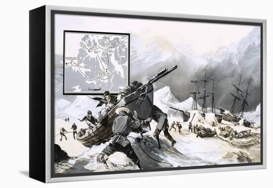 In the Ice For over Two Years, John Franklin's Men Abandoned Their Ship and Set Out on Foot-Gerry Wood-Framed Premier Image Canvas
