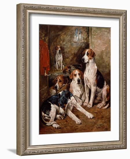 In the Kennel (Oil on Canvas)-John Emms-Framed Giclee Print